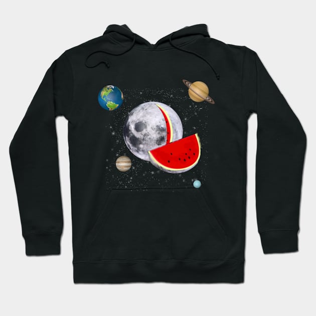 Watermelon moon design t-shirt Hoodie by  Memosh Everything 